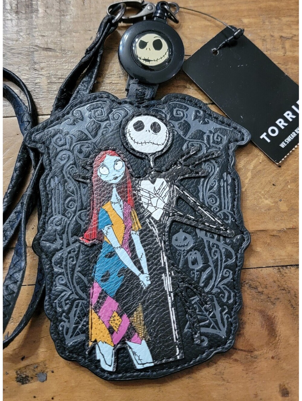 Loungefly Disney Nightmare Before Christmas Jack Sally Retractable ID Lanyard...